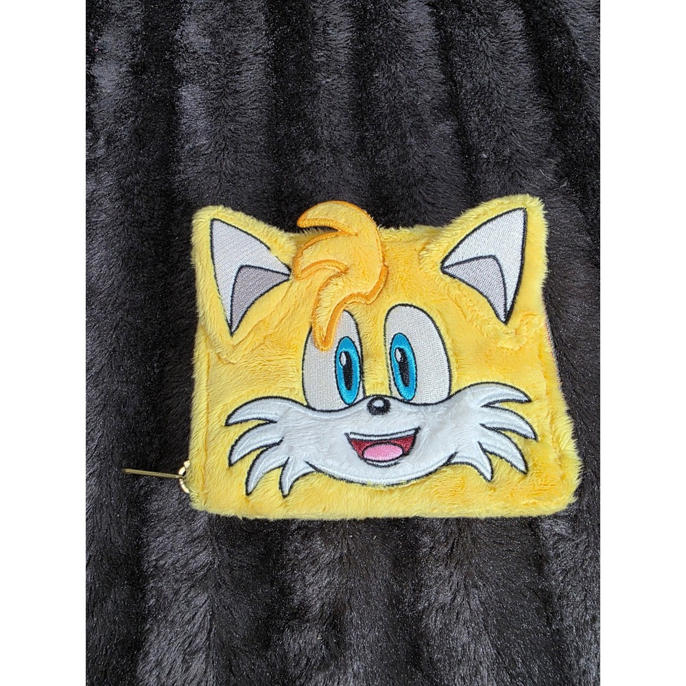 Loungefly Sonic the Hedgehog Tails Plush Zip Around Wallet Yellow Faux Fur